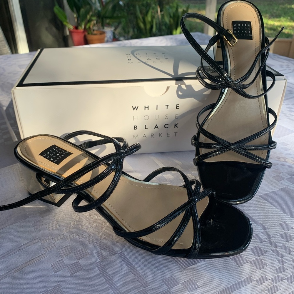 White House Black Market Tillie Size 6.5 Heels with Ankle Clasp